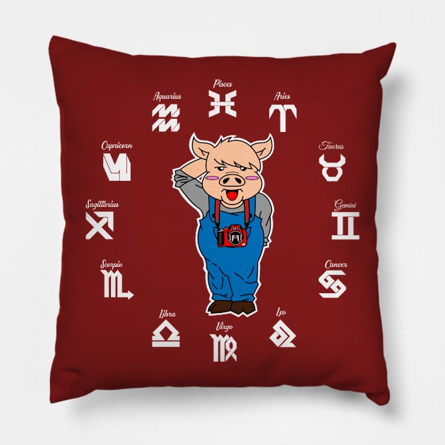 Year of the Pig Chinese Zodiac Animal Pillow by standwithnzy
