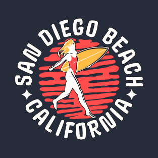 San Diego California Surfer Girl T-Shirt