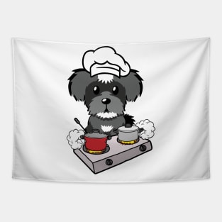 Funny schnauzer is cooking Tapestry