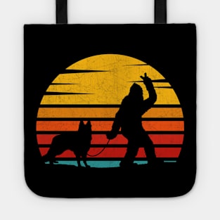 Vintage Retro Bigfoot Walking German Shepherd Tote