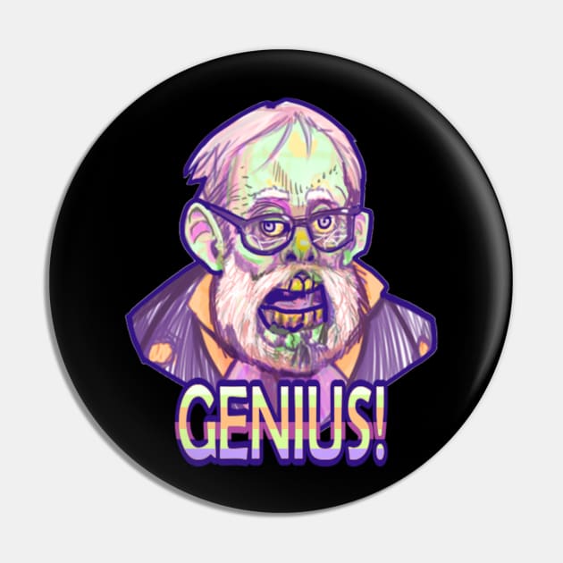 Zombified Genius: Watercolor Tribute to George Romero Pin by SeleneWitchStore