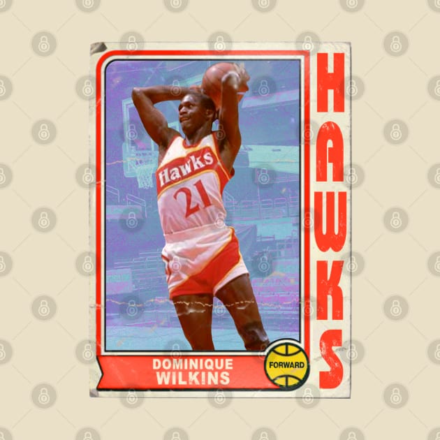 Retro Dominique Wilkins Trading Card by darklordpug