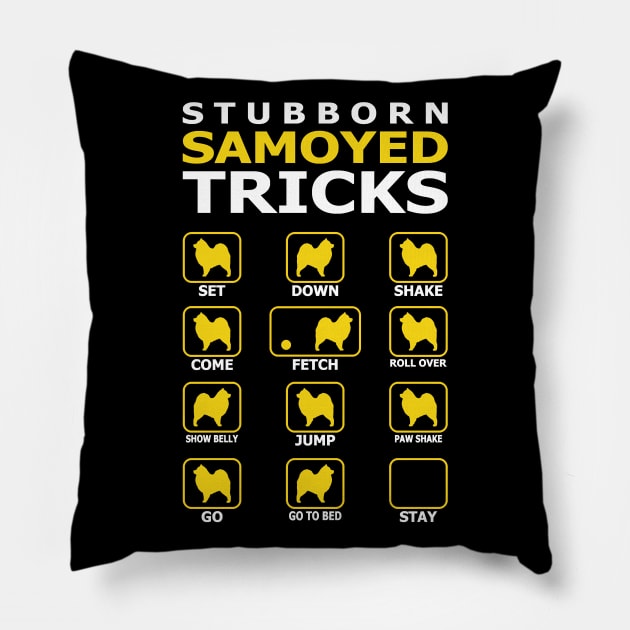 Dog Stubborn Samoyed Dog Tricks Funny Pillow by Olegpavlovmmo