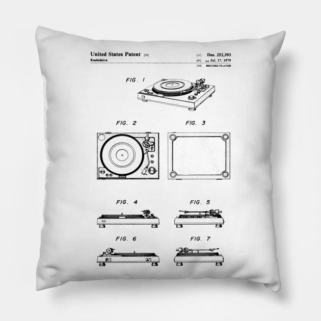 Record Player Patent Pillow by Luve