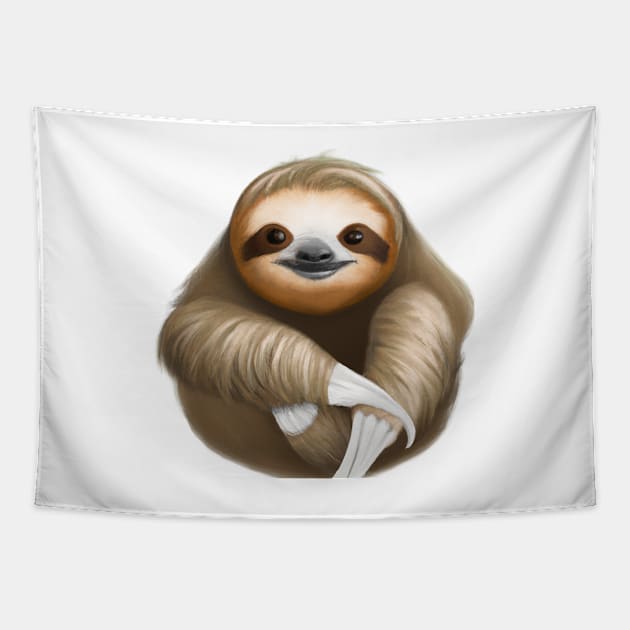 Cute Sloth Drawing Tapestry by Play Zoo