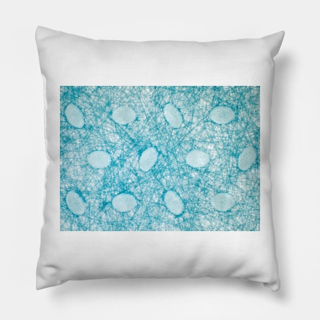 Disposable protective face mask under the microscope Pillow by SDym Photography