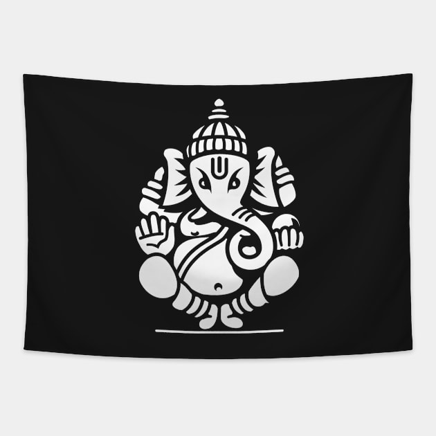 Ganesh Ganesa Ganapati Elephant 4 (white) Tapestry by Mystic-Land