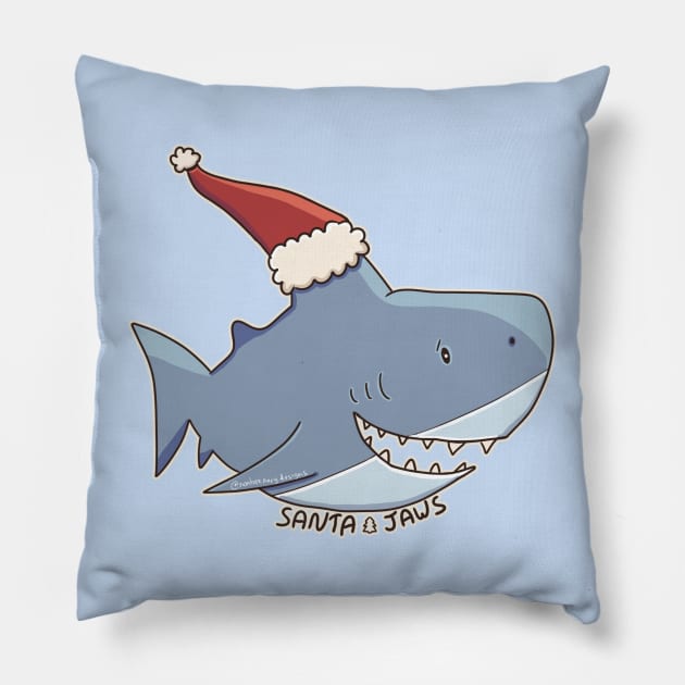 Santa Jaws Pillow by nonbeenarydesigns