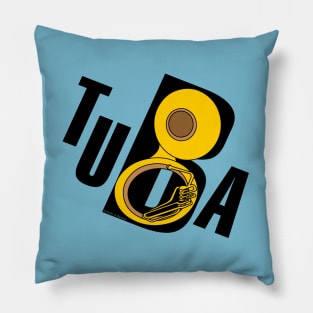 Slanted Tuba Text Pillow