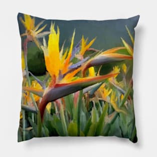 Birds of paradise flowers Pillow