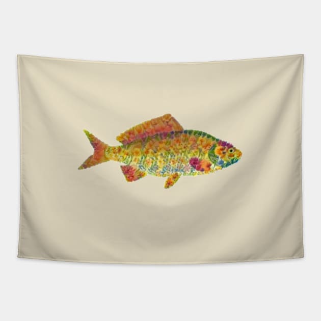 Golden Fish Tapestry by MiljanaVuckovic