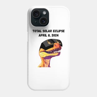 Total Solar Eclipse Grunge Dinosaur—Black text Phone Case