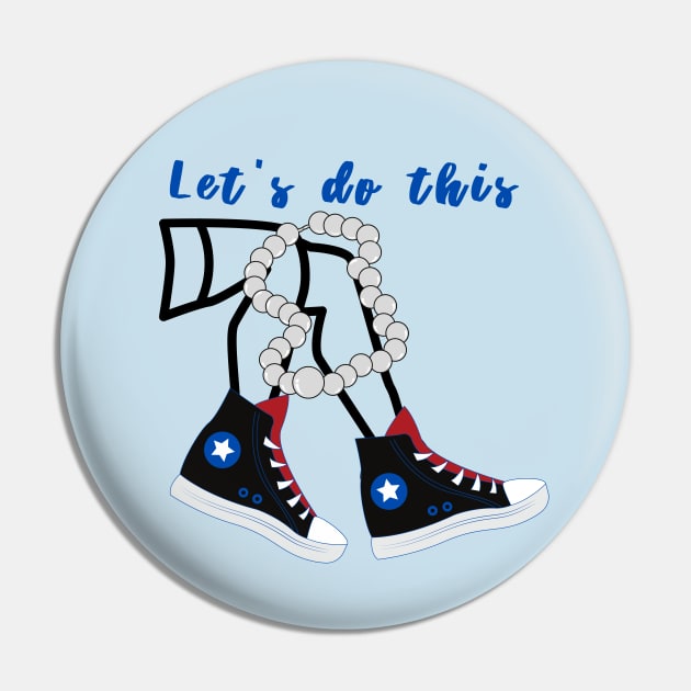 Chucks and Pearls/ Kamala Harris Pin by Rebecca Abraxas - Brilliant Possibili Tees