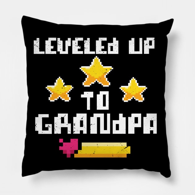 leveled up to grandpa / Baby Announcement, Grandpa To Be, Grandparents to be Pillow by Anodyle