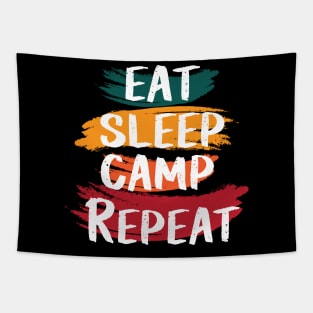 Eat sleep camp repeat Tapestry