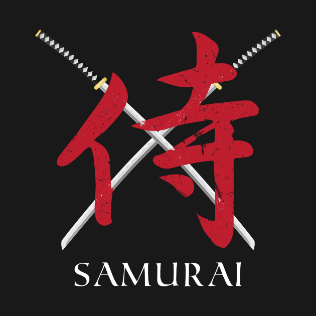 Samurai V - Samurai Warrior - Katana Swords - Samurai Kanji - Japanese by WIZECROW