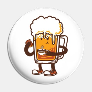 donut biting, coffee drinking beer Pin