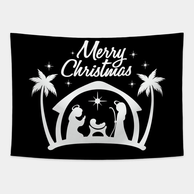 Merry Christmas Birth of Jesus Christ Tapestry by ThyShirtProject - Affiliate