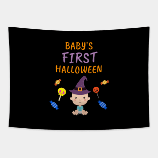 Baby's First Halloween Pregnancy Announcement Tapestry