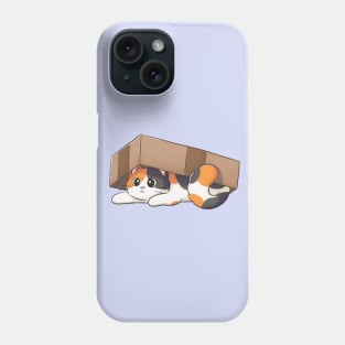 Cute Calico Cat Under Cardboard Box Phone Case