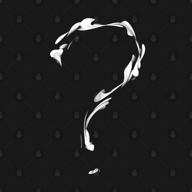 Question Mark ? Flame Black and White Modern Design Typography by kerimeart