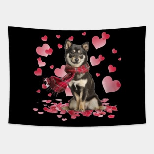 Shiba Inu Hearts Love Happy Valentine's Day Tapestry