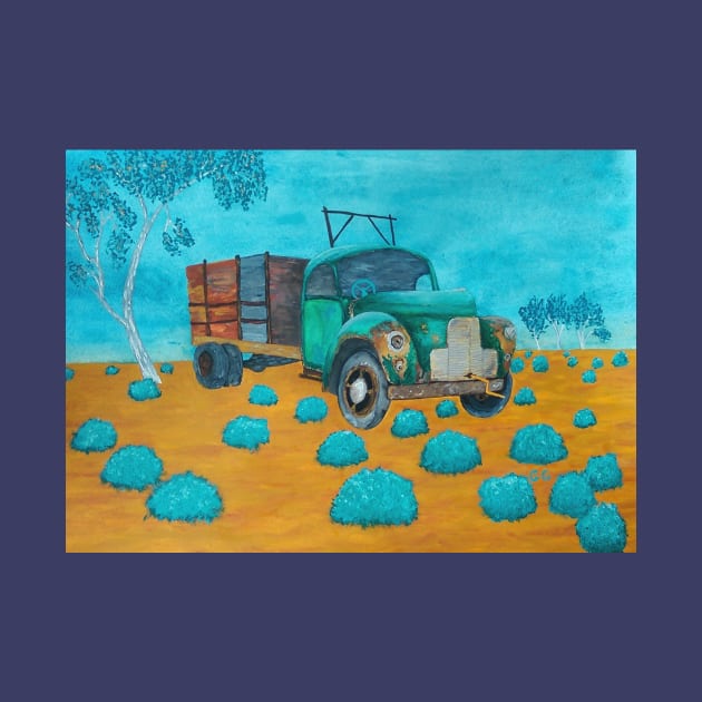 Abandoned truck in outback Australia - painting by GarryGreenwood