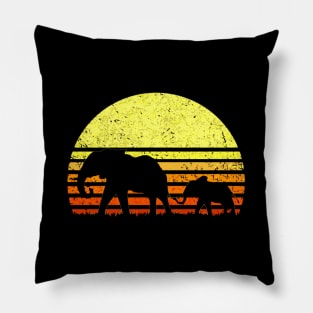 Elephant Mama Baby African Animals Pillow