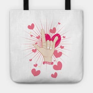 'I Love You ASL Sign' Cool ASL Sign Language Tote