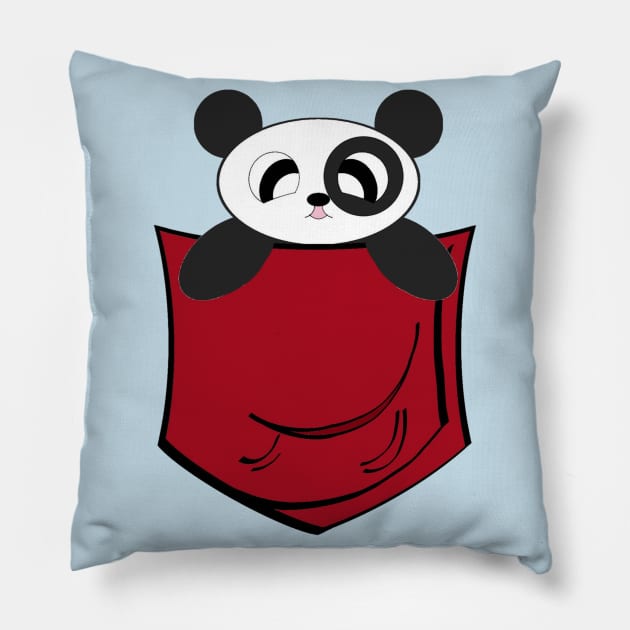 Pocket Panda Pillow by Surfinghippos