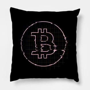 Bitcoin Crypto Digital Glitch Pillow