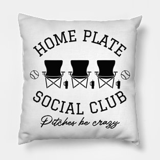 Home Plate,  Social Club, Midday, Softball Mom, Softball Dad, Softball Game Day, Softball Grandma, Softball Family Pillow