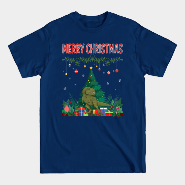 Disover Merry Christmas Dinosaur 02 - Dinosaur - T-Shirt