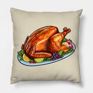 Roasted Turkey Thanksgiving Dinner Pillow