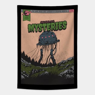 Funny Sci-Fi "Sheltered Life Mysteries" Retro Comic Parody Tapestry