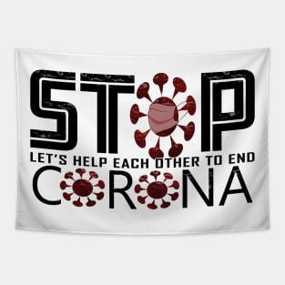 Stop corona virus Tapestry