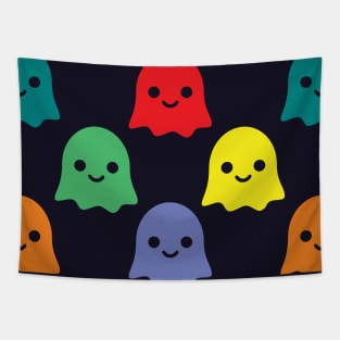 Colorful Boo Ghost Halloween Pattern Tapestry