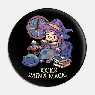 Books Rain & Magic // Spooky Halloween Fall Witch Pin