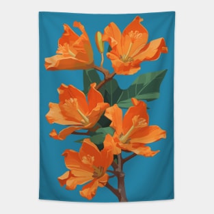 African Tulip Tree Orange Flowers Tapestry