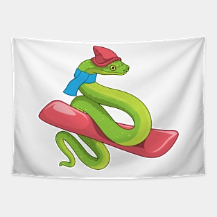 Snake Snowboard Winter sports Tapestry