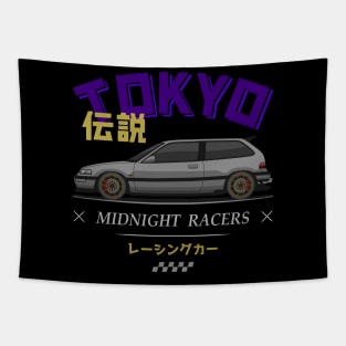 Midnight Racer Silver Kanjo EF JDM Tapestry