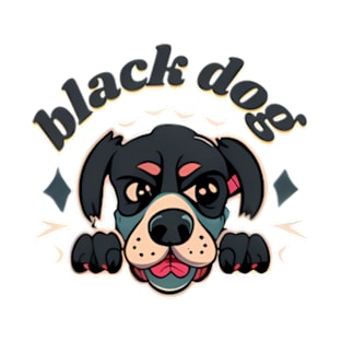 Cartoon of a black dogs T-Shirt