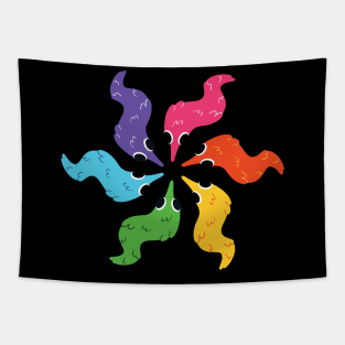 Rainbow Worms Tapestry