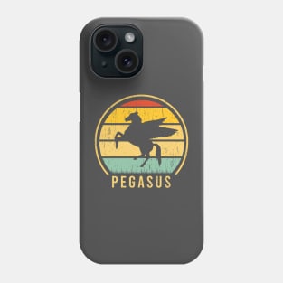 Pegasus Horse badge distressed retro sunset logo Phone Case