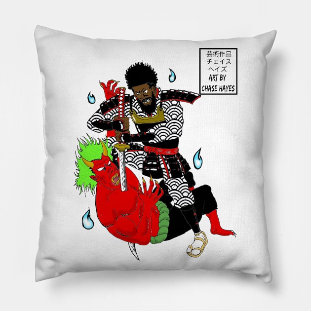 Samurai and Oni Pillow by ChaseTM5