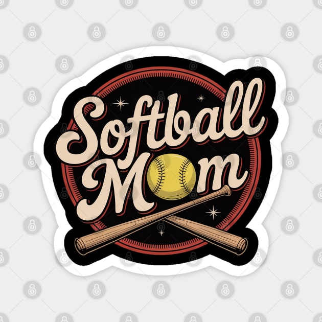 Softball Mom Sport Spirit Magnet by Ink Lines