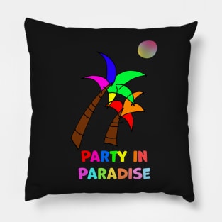 Party in Palm Tree Paradise Pillow