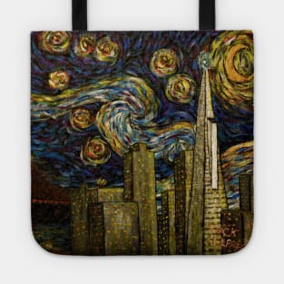 Dedication to Van Gogh (San Francisco Starry Night) Tote