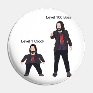 Mini Keanu Reeves Vs Level 100 Boss Keanu Pin