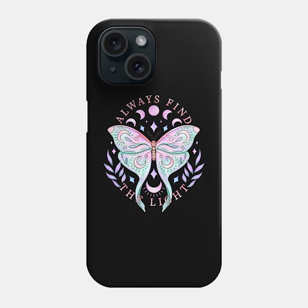 Always find the light lunar moth design Phone Case by gaynorcarradice